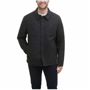 GH Bass Men Fleece Lined Shirt Jacket - GRAY ( M )